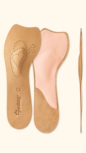 pedag LADY cushioning leather insole prevents splayfoot complaints, ideal for court shoes and open-toed shoes