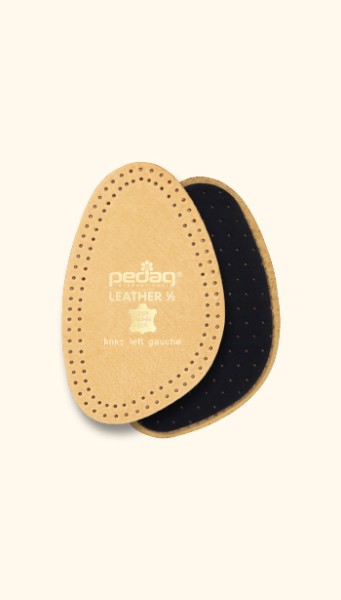 Leather half insole compensates for intermediate sizes.