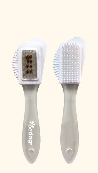 pedag shoe brush for suede leather with brass and perlon bristles against dust and dirt