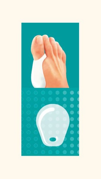 Bunion protector made of gel alleviates bunion problems.