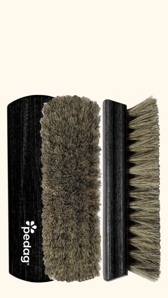 pedag polishing brush for smooth leather made of genuine horsehair gives leather shoes a shiny finish