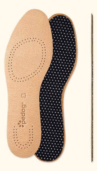 pedag LEATHER breathable leather insoles in brown against foot odour