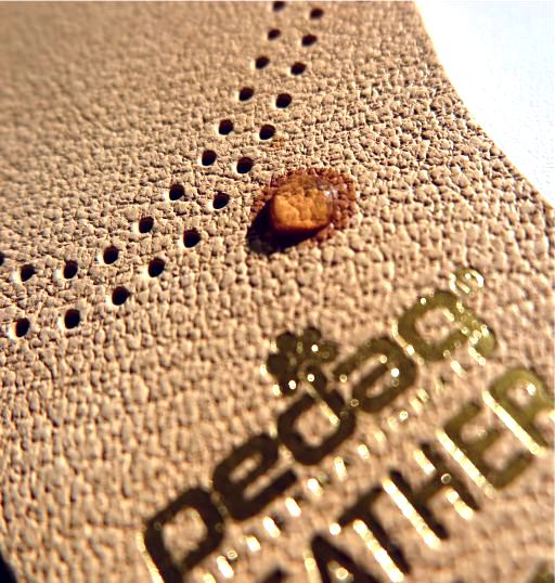 Water drops on a leather insole