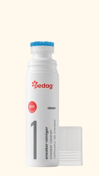 pedag sole cleaner for sneakers removes dirt and discoloration from light-colored rubber soles 